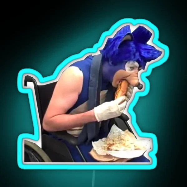Sonic Eating Chili Dog RGB Neon Sign