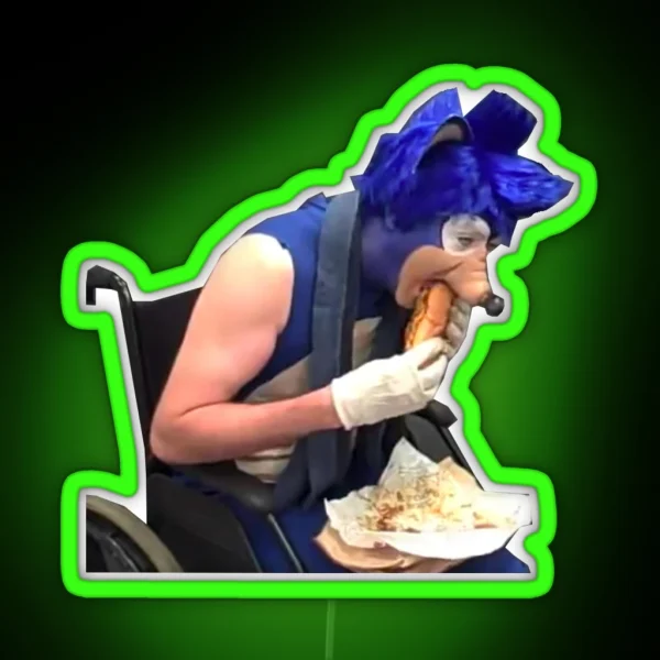 Sonic Eating Chili Dog RGB Neon Sign