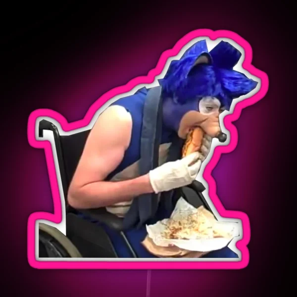 Sonic Eating Chili Dog RGB Neon Sign