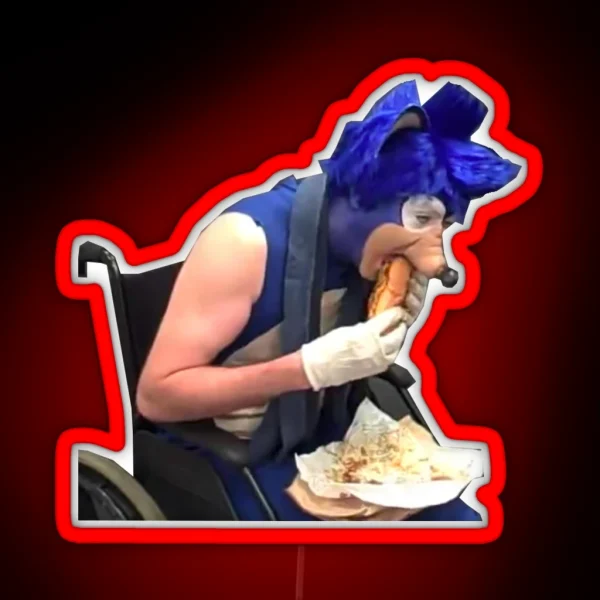 Sonic Eating Chili Dog RGB Neon Sign