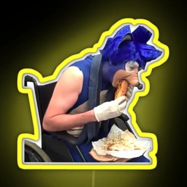 Sonic Eating Chili Dog RGB Neon Sign