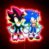 Sonic & Shadow from Sonic Adventure 2, depicted in neon lights.