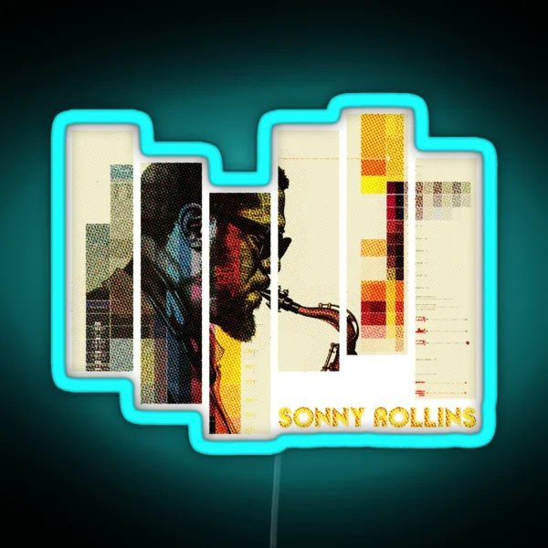Sonny Rollins Halftone Graphic RGB Neon Sign