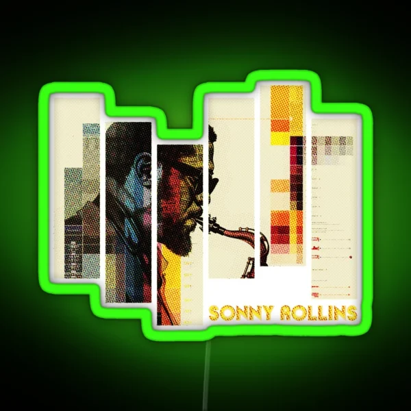 Sonny Rollins Halftone Graphic RGB Neon Sign
