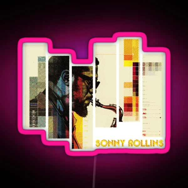 Sonny Rollins Halftone Graphic RGB Neon Sign