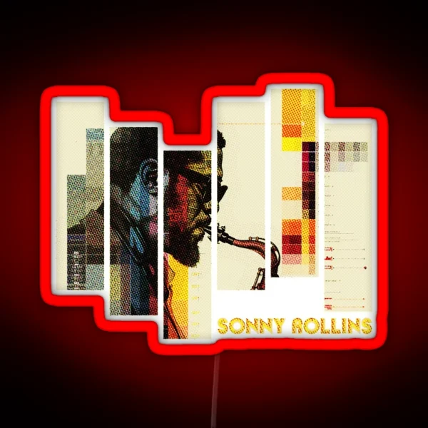 Sonny Rollins Halftone Graphic RGB Neon Sign