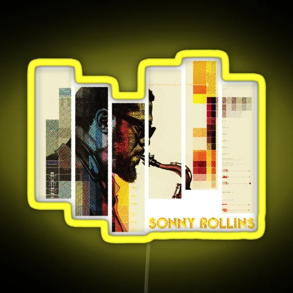 Sonny Rollins Halftone Graphic RGB Neon Sign