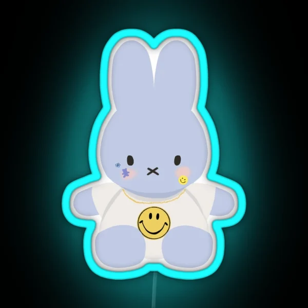 Soobin Blue Hour Bunny RGB Neon Sign
