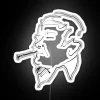 Neon sign with a sophisticated smoker design in RGB colors.