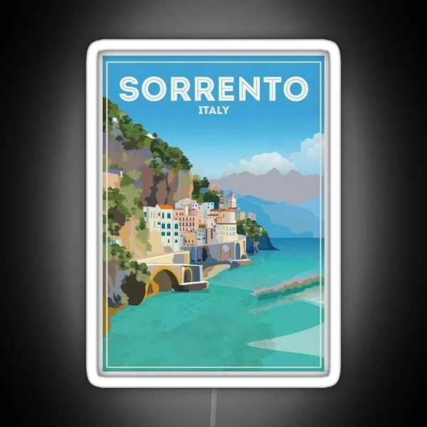 Sorrento Beach Italy Poster RGB Neon Sign