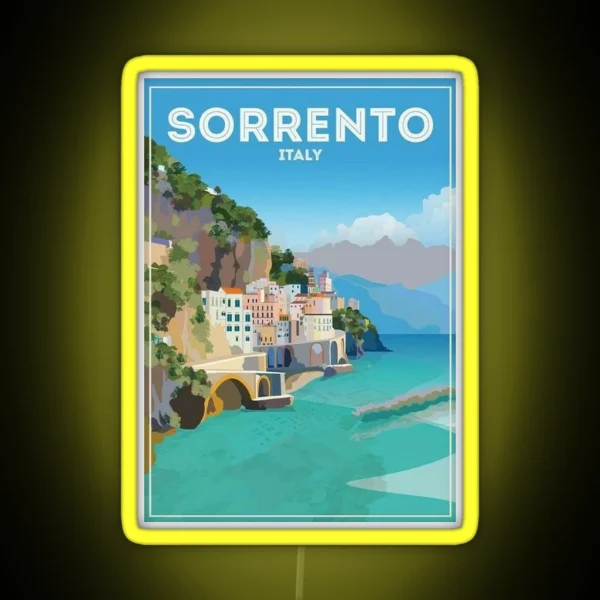Sorrento Beach Italy Poster RGB Neon Sign