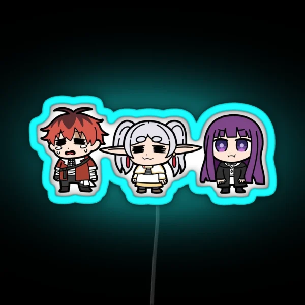 Sousou No Frieren Frieren And Fern And Stark RGB Neon Sign