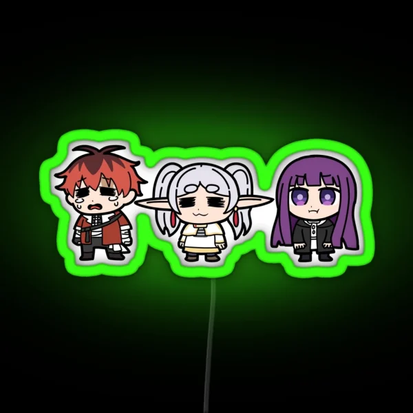 Sousou No Frieren Frieren And Fern And Stark RGB Neon Sign