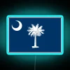 South Carolina state flag on a neon sign in RGB color scheme.