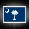 South Carolina state flag neon sign with RGB colors.