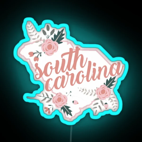 South Carolina Floral State RGB Neon Sign