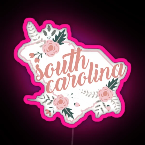 South Carolina Floral State RGB Neon Sign