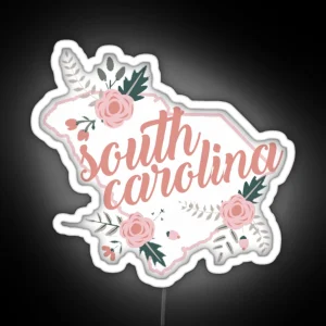 South Carolina Floral State RGB Neon Sign