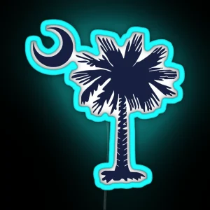 South Carolina Palmetto And Crescent SC RGB Neon Sign
