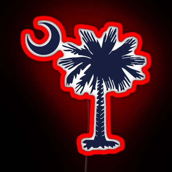 South Carolina Palmetto And Crescent SC RGB Neon Sign