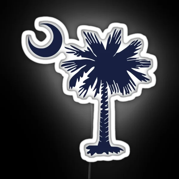 South Carolina Palmetto And Crescent SC RGB Neon Sign