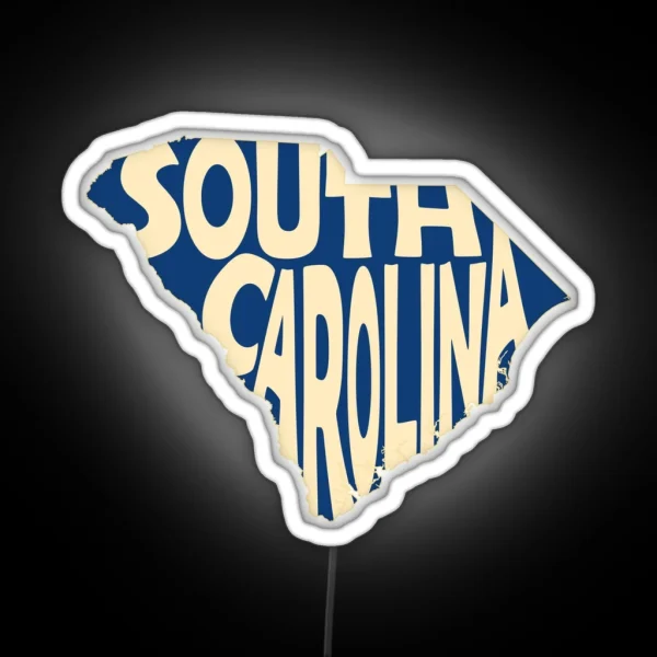 South Carolina State Word Art RGB Neon Sign