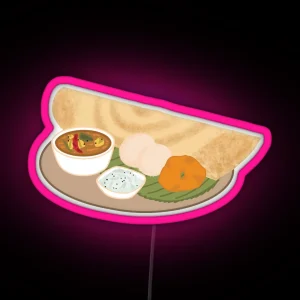 South Indian Food Design RGB Neon Sign