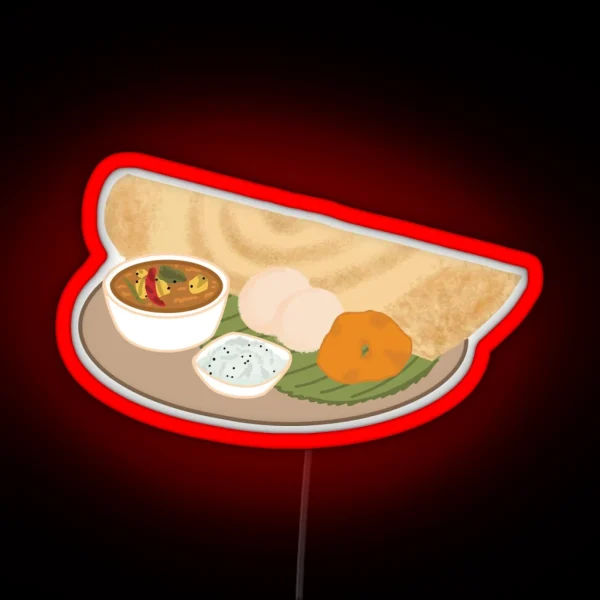 South Indian Food Design RGB Neon Sign