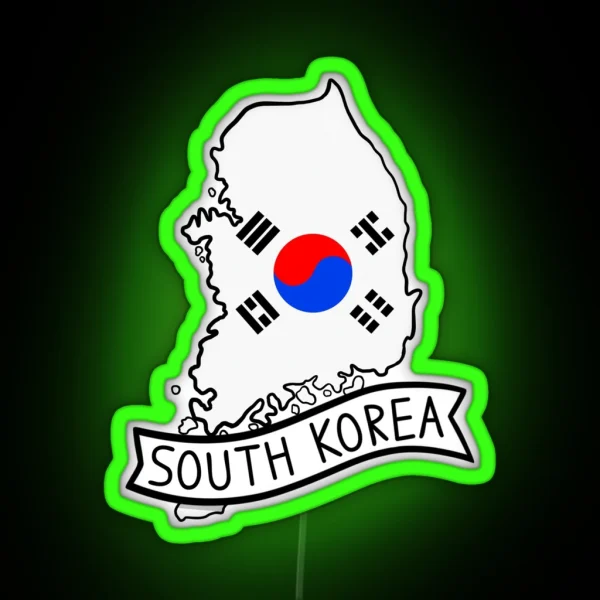 South Korea Flag Map Led RGB Neon Sign