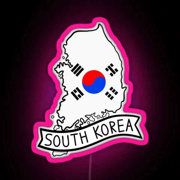South Korea Flag Map Led RGB Neon Sign