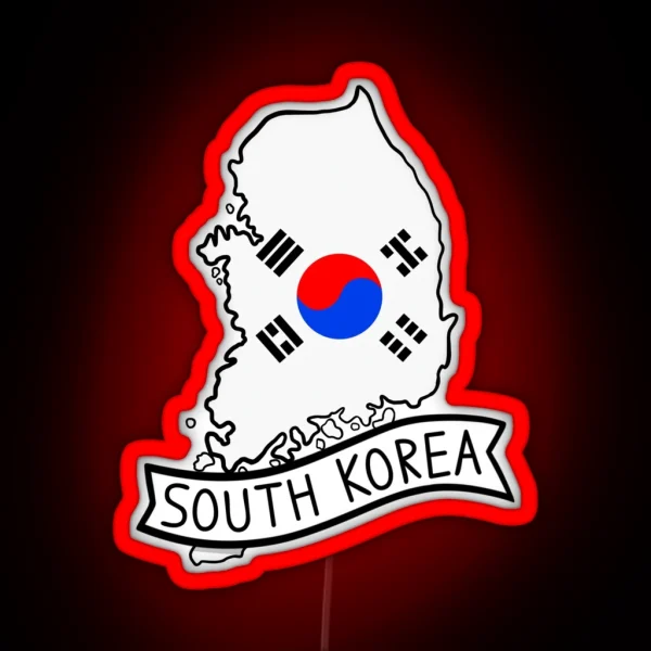 South Korea Flag Map Led RGB Neon Sign