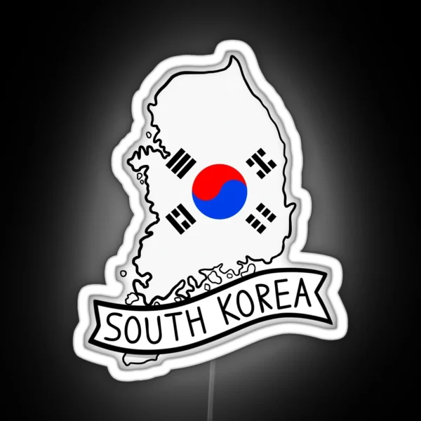 South Korea Flag Map Led RGB Neon Sign