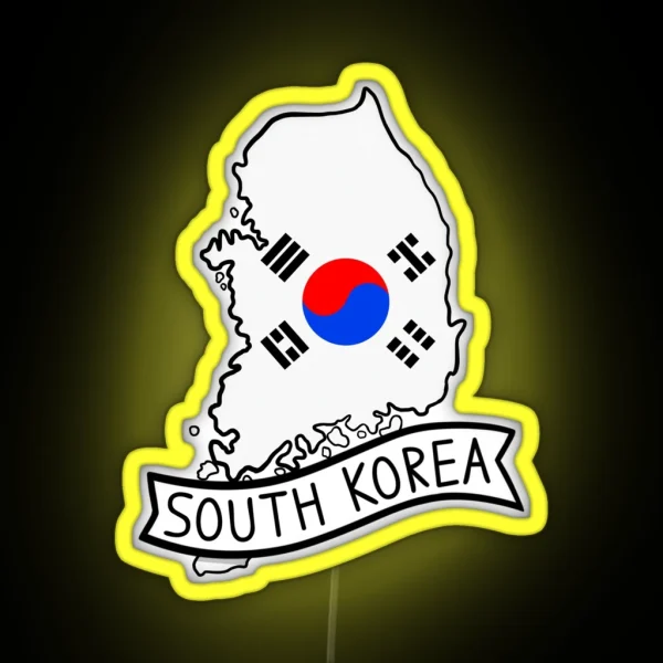 South Korea Flag Map Led RGB Neon Sign