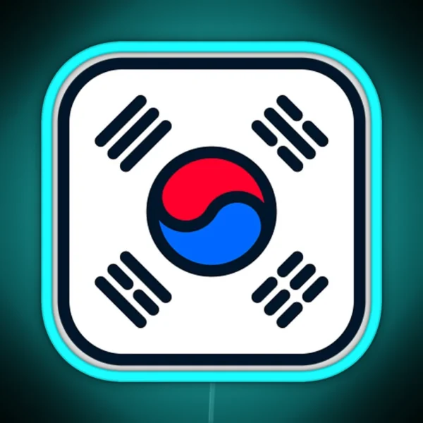 South Korea Flag RGB Neon Sign