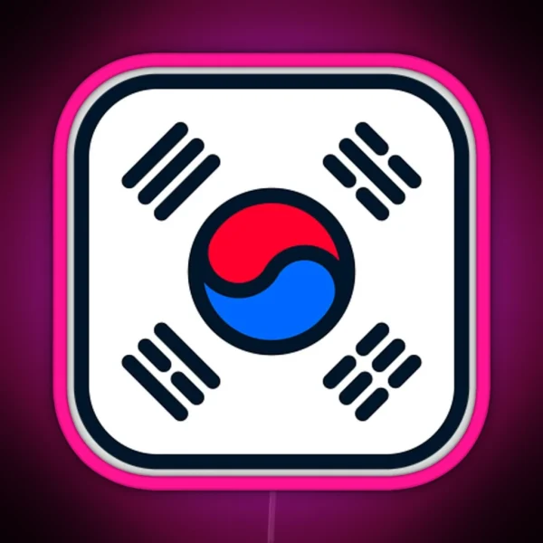 South Korea Flag RGB Neon Sign