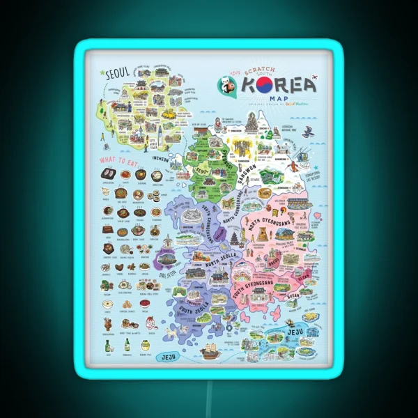 South Korea Map RGB Neon Sign