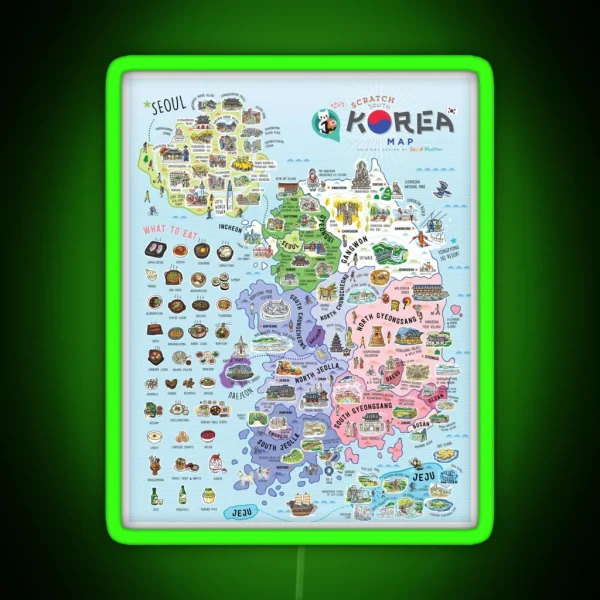 South Korea Map RGB Neon Sign