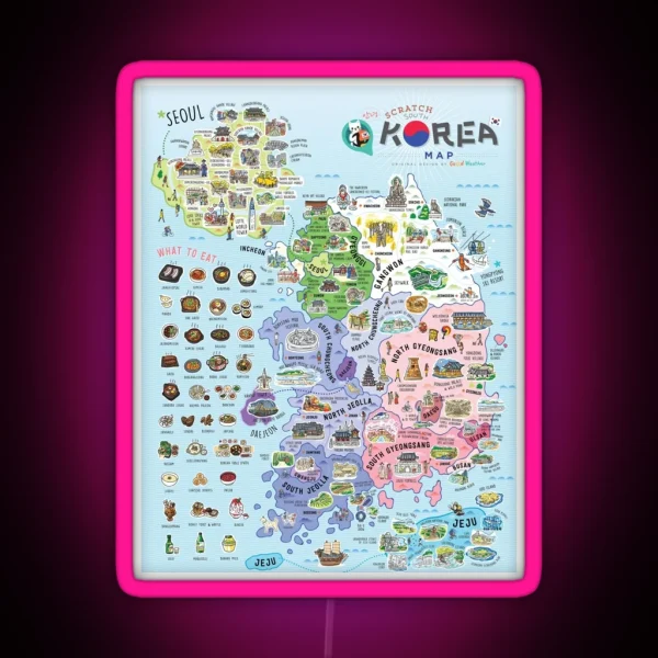 South Korea Map RGB Neon Sign