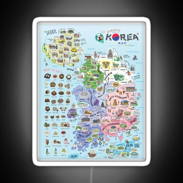 South Korea Map RGB Neon Sign