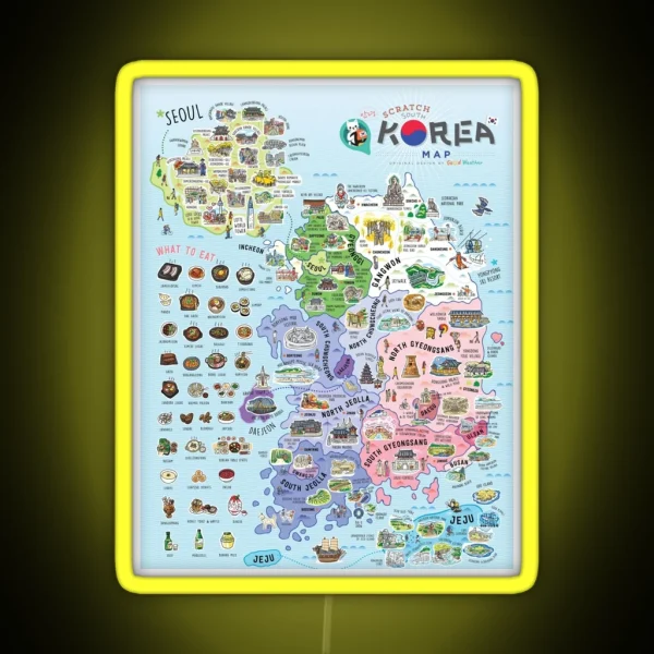 South Korea Map RGB Neon Sign