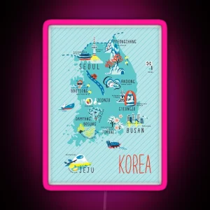 South Korea Map RGB Neon Sign