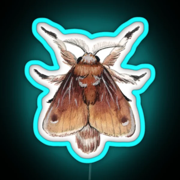 Southern Flannel Moth Megalopyge Opercularis RGB Neon Sign