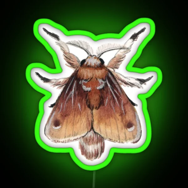Southern Flannel Moth Megalopyge Opercularis RGB Neon Sign