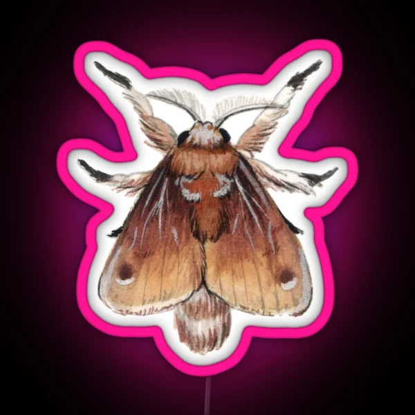 Southern Flannel Moth Megalopyge Opercularis RGB Neon Sign