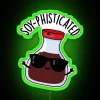 Soy sauce advertisement with neon puns