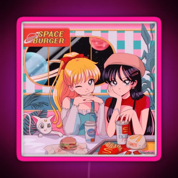 SPACE BURGER RGB Neon Sign