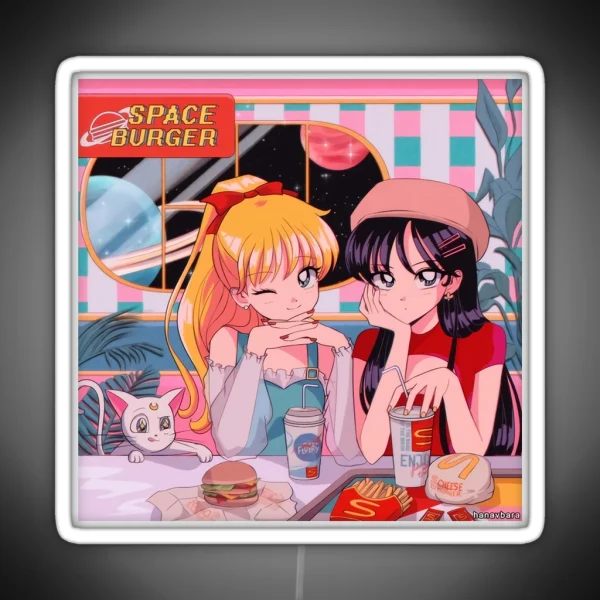 SPACE BURGER RGB Neon Sign