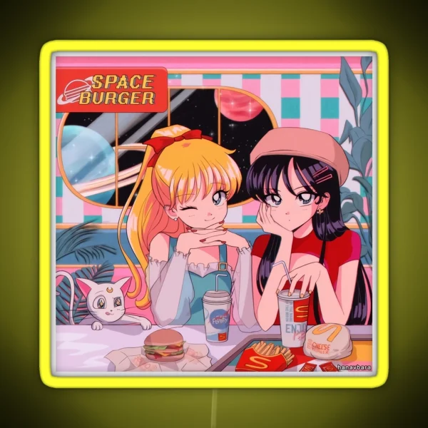 SPACE BURGER RGB Neon Sign