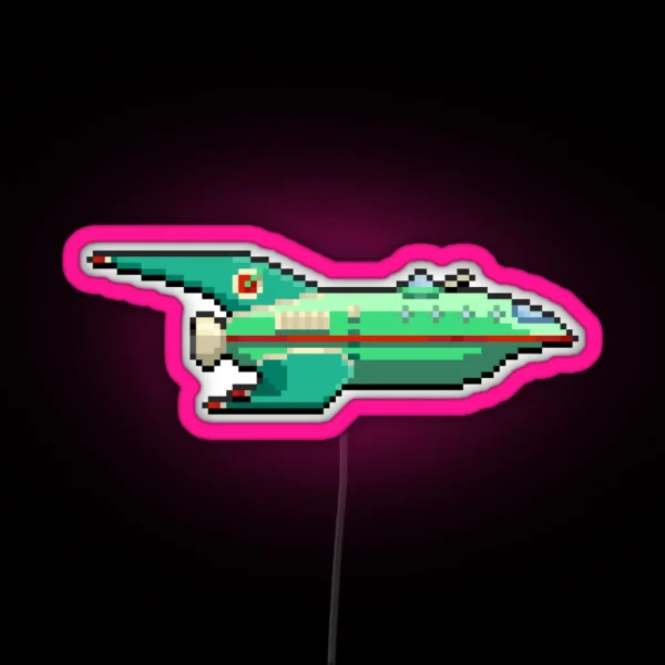 Space Delivery Ship RGB Neon Sign