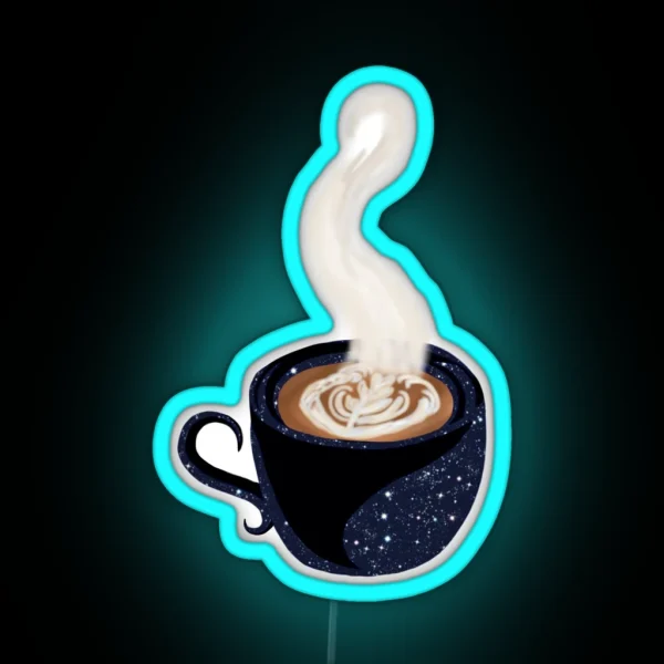 Space Latte Mug RGB Neon Sign
